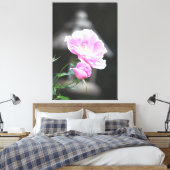 Roze bloeiende Rozen Canvas Afdruk (Insitu (Slaapkamer))