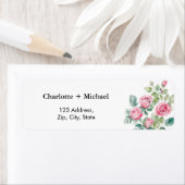 Roze Bloeiende Rozen Etiket (Insitu)