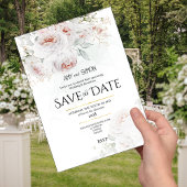 Roze bloeiende rozen Save the Date Trouwkaart Kaart
