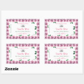 Roze bloeiende Rozen Witte etiketten met Logo (Vel)