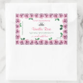 Roze bloeiende Rozen Witte etiketten met Logo (Tas)