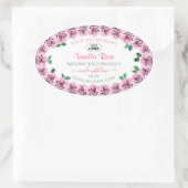 Roze bloeiende Rozen Witte etiketten met Logo (Tas)