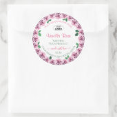 Roze bloeiende Rozen Witte etiketten met Logo (Tas)
