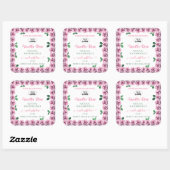 Roze bloeiende Rozen Witte etiketten met Logo (Vel)