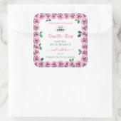 Roze bloeiende Rozen Witte etiketten met Logo (Tas)