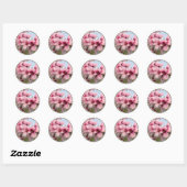 Roze bloeiende tak Stickers (Vel)