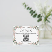Roze Bloeiende Trouw-QR-code Informatiekaartje (Staand voorkant)