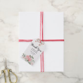Roze Bloeiende Trouwcadeaubijsluiter Cadeaulabel (Met Touw)