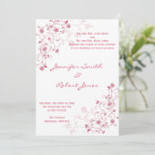 Roze bloeiende wijnstokken Weddenschap Kaart (Staand voorkant)