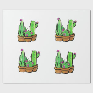 Roze bloeiende woestijn Cactus cactussen vetplante Cadeaupapier