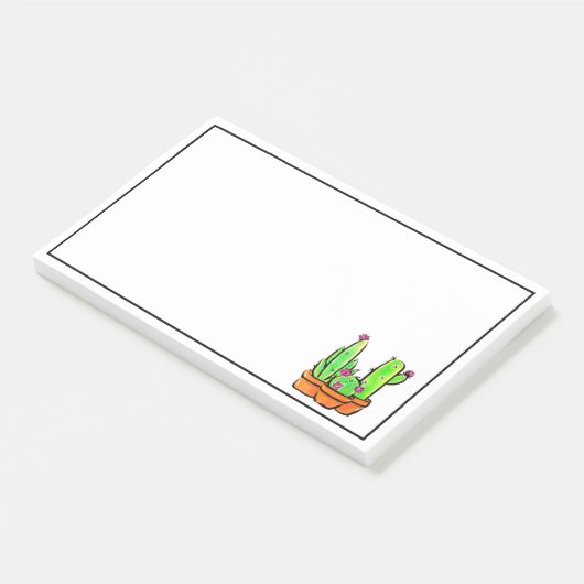 Roze bloeiende woestijn Cactus cactussen vetplante Post-it® Notes (Schuin)