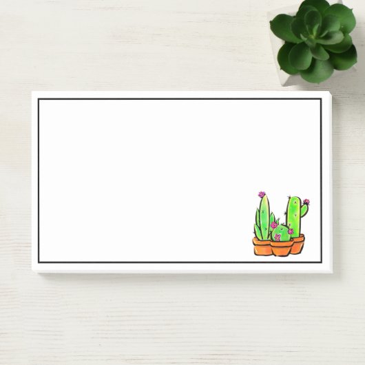 Roze bloeiende woestijn Cactus cactussen vetplante Post-it® Notes (Kantoor)