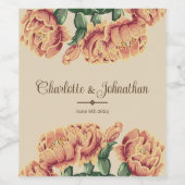 Roze Bloeiende Woestijn Cactus Prickly Pear Bruilo Wijn Etiket (Enkel label)