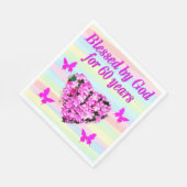  ROZE BLOEM 60E VERJAARDAG ZEGENINGEN SERVETTEN (Hoek)