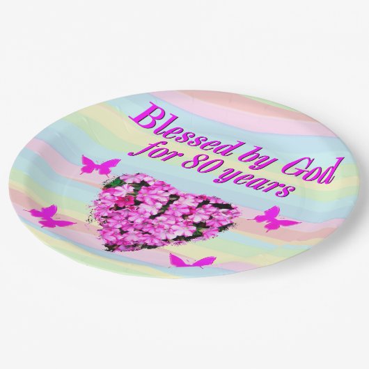 ROZE BLOEM 85E VERJAARDAG PAPIER BORDEN PAPIEREN BORDJE (Gekanteld)