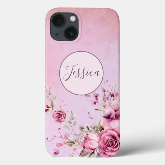 Roze bloem aangepast Case-Mate iPhone case (Achterkant)