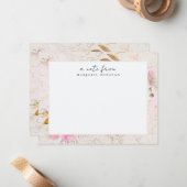 Roze bloem Aangepaste kleding voor de tuin Notitiekaartje (Voorkant / Achterkant in situ)