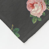Roze bloem, aangepaste naam grijs fleece deken (Hoek)