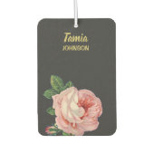 Roze bloem, aangepaste naam grijs luchtverfrisser (Voorkant)