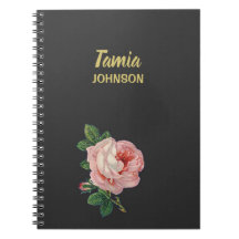Roze bloem, aangepaste naam grijs