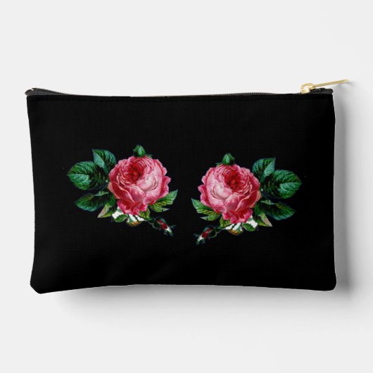  roze bloem, aangepaste naam zwart etui (Achterkant)