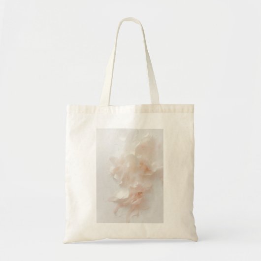 Roze Bloem Abstracte Kunstprint | Zachte Bloemblaa Tote Bag (Voorkant)