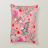 Roze bloem accent kussen (Achterkant (Verticaal))