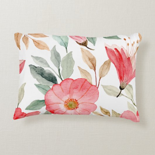 Roze bloem Accent Kussen (Achterkant)