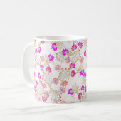 Roze Bloem achtergrond Koffiemok (Voorkant links)