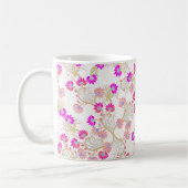 Roze Bloem achtergrond Koffiemok (Links)