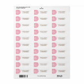 Roze Bloem Adres Retourlabels Etiket (Full Sheet)