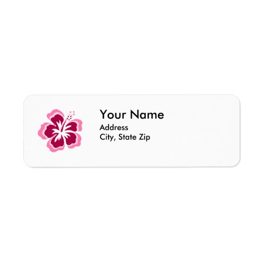 Roze bloem adreslabel etiket (Voorkant)