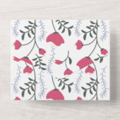 Roze bloem all in one uitnodiging (Achterkant)