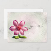 Roze Bloem Ansichtkaart Briefkaart (Voorkant / Achterkant)