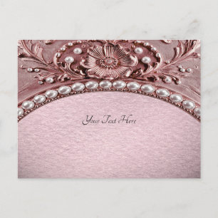 Roze Bloem Ansichtkaart Briefkaart