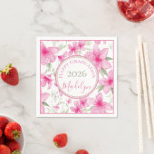 Roze Bloem | Aquarel Azalea | Afstuderen Servet (Insitu)
