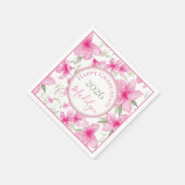 Roze Bloem | Aquarel Azalea | Afstuderen Servet (Hoek)
