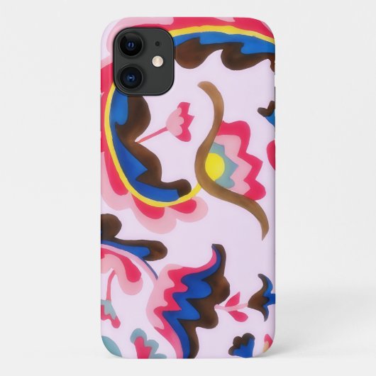 Roze Bloem Art  Stijl Telefoonhoes Case-Mate iPhone Case (Achterkant)