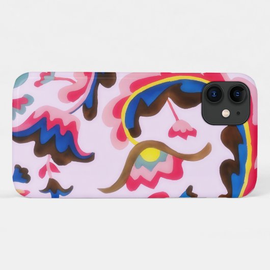 Roze Bloem Art Stijl Telefoonhoes Case-Mate iPhone Case (Achterkant (horizontaal))