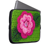 Roze Bloem Artisan Haakprint Elektronica Tas (Voorkant Rechts)