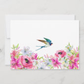 Roze bloem artistieke bruiloft save the date (Achterkant)