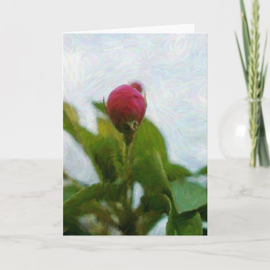 Roze bloem Artsy Gouache Stijl Nota Kaart (Voorkant)