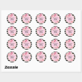  Roze Bloem Baby shower cirkels sticker (Vel)