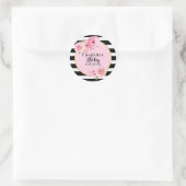  Roze Bloem Baby shower cirkels sticker (Tas)