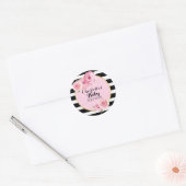  Roze Bloem Baby shower cirkels sticker (Envelop)