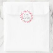 Roze bloem baby shower favor sticker (Tas)
