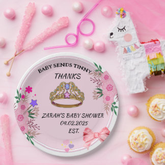 ROZE BLOEM BABY SHOWER PAPIER BORDEN PAPIEREN BORDJE