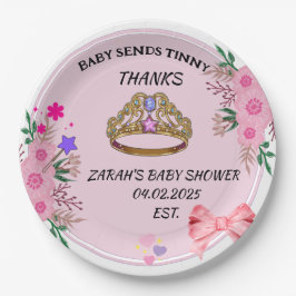 ROZE BLOEM BABY SHOWER PAPIER BORDEN PAPIEREN BORDJE