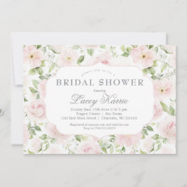 Roze bloem baby shower uitnodiging,  kaart