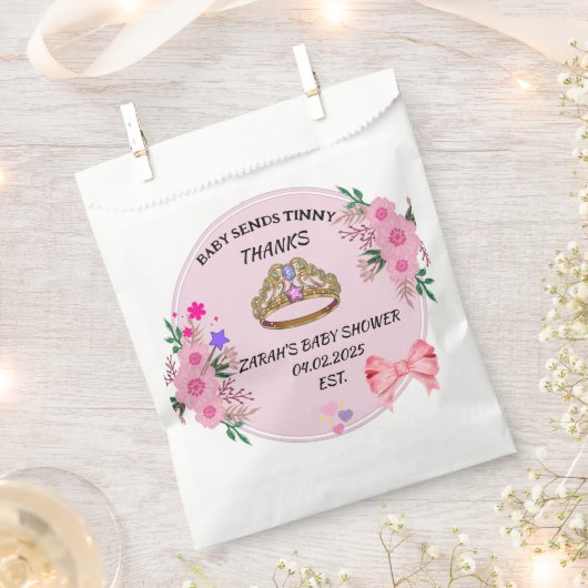 ROZE BLOEM BABY SHOWER VOORKEUR Tassen Bedankzakje (Geknipt)